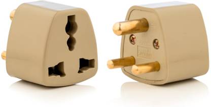 HI-PLASST (2pcs) 3Pin Indian Converter Plug World (USA, UK, Canada, Europe) to India Travel Adapter Plug- Socket Perfect for Foreign Devices to use in India Three Pin Plug