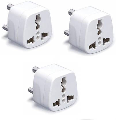 WOWSOME 3 Pcs. Type D 3 Pin Travel Conversion Plug Adaptor Universal Socket for Use Imported Devices from UK, US, Australia,Japan,in India Three Pin Plug
