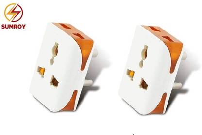 SUMROY 6A 3pin King Multiplug (pack of 2), a Convertible Universal Socket connector Three Pin Plug