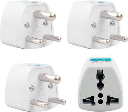 HI-PLASST (3pcs) Type D Adapter, Indian Plug, World to India Universal Travel Adapter 3-Pin Socket Converter Plugs Three Pin Plug