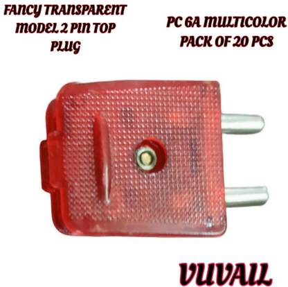 VUVAIL 2 pin top transparent switch multicolor 20 pcs Polycarbonate 6A 240V Two Pin Plug