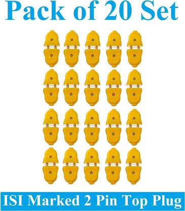 Sauran Pack of 20 Set 2 Pin Male-Female Plug Top (ESP118) For Home, Office etc. Two Pin Plug
