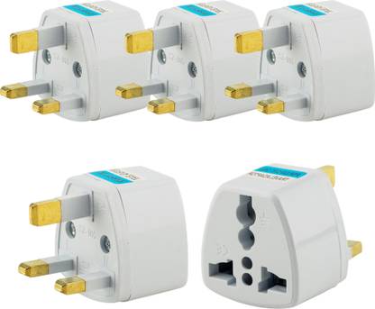 HI PLAST (5pc) Type-G Adapter Universal Travel Worldwide Adapter, UK Plug, 3pin Converter Socket, Flat Pin Wall Plugs Power Plug