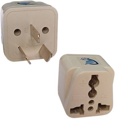 vadda bai Pack of 2 Travel Adapter Plug for India to Australia, China, New Zealand (Type I) 10A 250V Conversion Plug Three Pin Plug