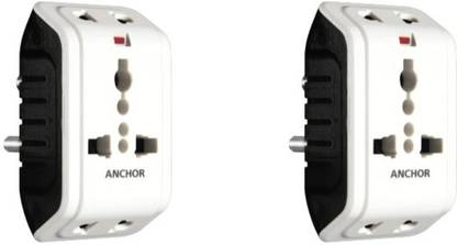 ANCHOR Multi-Plug Universal Adaptor with Indicator - Pack of 2 (22841) Three Pin Plug