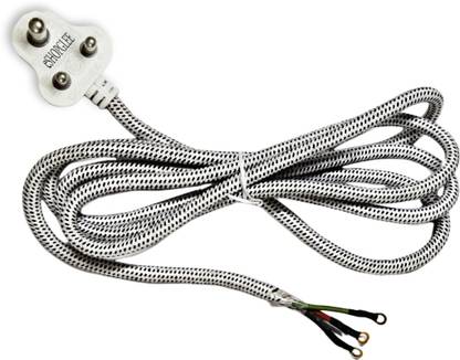 eshopglee High Quality 6Amp 3 Pin Top 2 Meter Cable For Iron, room Heaters , Etc Made with Pure Copper Three Pin Plug