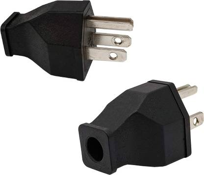 WOWSOME Set of 2 Pcs. 3 Pin 15A 125V Wiring Male Top Plug for USA, Japan, Canada Mexico, Philippines, Grounded Extension Cord Three Pin Plug