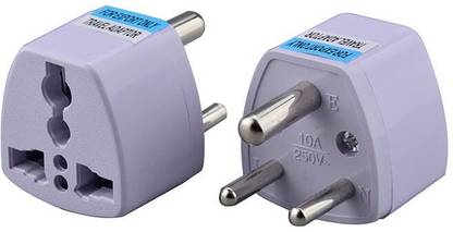 fdealz 2 Pieces Travel Plug Adapter Standard EU Round India, Europe Travel Plug Adapter Portable Plug Adapter EU to Multi Plug Power Plug