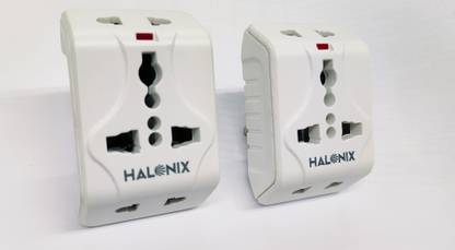 HALONIX Multi-Plug Universal Multi Plug Adaptor with Indicator - Pack of 2 Three Pin Plug