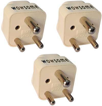 WOWSOME conversion plug Set of 3 Type D Adapter for Convert USA, UK, Aus, Canada to Indian Power Socket Three Pin Plug
