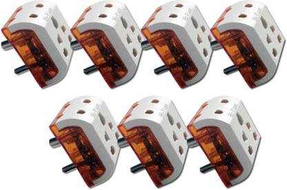 Hi-plast 3 PIN 5-WAY TRAVEL UNIVERSAL ADAPTOR,MULTIPLUG,WORLDWIDE ADAPTOR,SOCKET CONNECTOR-7PCS Plug Three Pin Plug