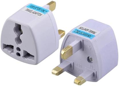 WOWSOME 2 Pcs. UK Type G 13A Flat Pin Conversion Plug Adapter For India To UK, UAE, Hong Kong, Singapore, Ireland Socket Converter Three Pin Plug