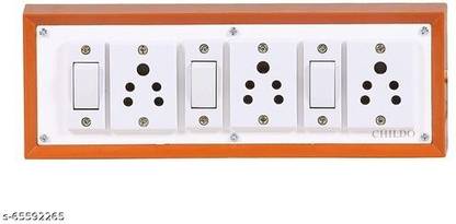 Greenlight Portable PVC Extension Switch Board 3 Switch, 3 Plug , 2 meter Wire +1 3 Pin Top Three Pin Plug
