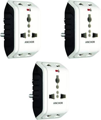 Anchor By Panasonic Anchor 22841 6A 3 Pin Multiplug Adapter with Universal Socket Three Pin Plug
