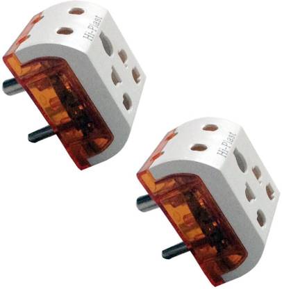 Hi-plast 3 Pin 5-Way Universal,Multiplug, Socket Connector-2pcs Worldwide Adaptor