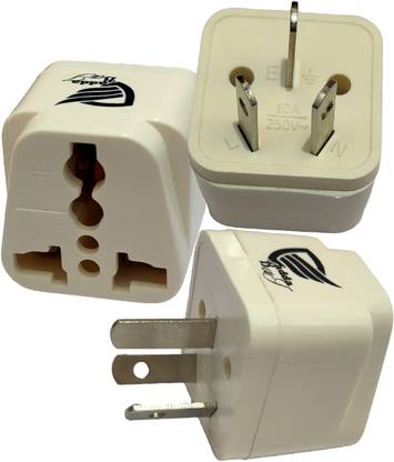 vadda bai 3 Pcs. 10A 3 Pin Travel Adapter Plug for India to Australia, China, New Zealand (Type I) Conversion Plug Small and Light Weight Design Three Pin Plug