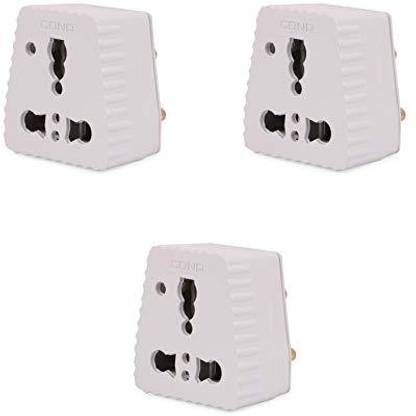CONA MP-5001 Toto 6A to 16A Conversion Plug (White) -Pack of 3 Three Pin Plug