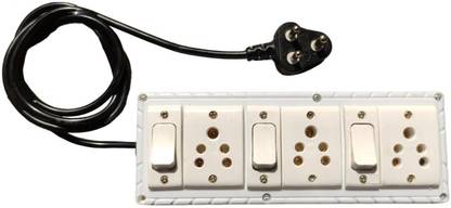 Priya 3 socket 3 switch extension board Three Pin Plug