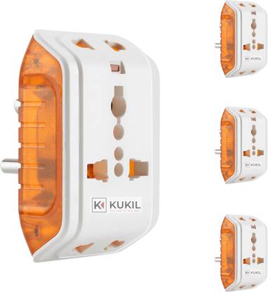 kukil 6Ams Multiplug| 6A 3 pin multiplug adapter with universal socket Three Pin Plug