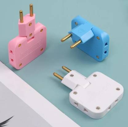 ethoss ecom 3 Plug Socket | 3-in-1 Rotating and Foldable Wall Plug Adapter Ultra thin 180 degree Wall Socket | Space-Saving Multiplug power socket Three Pin Plug