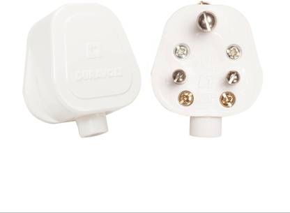 Duravolt 5 PCS 3 PIN TOP 6 AMP Three Pin Plug
