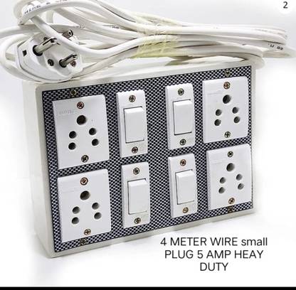 BAHUL 4+4 4 meter long wire small plug 6 A Four Pin Socket
