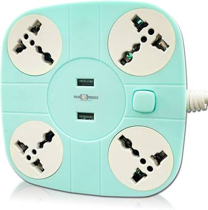 Make Ur Wish 10A 4 -Way Extension Cord With 2 USB Socket 4  Socket Extension Boards