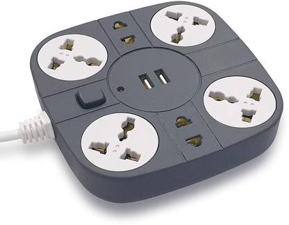 Addmax Extension board with 6 socket Outlet 2 USB Port Heavy Duty Multiplug 10 A Three Pin Socket