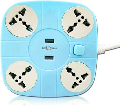 Make Ur Wish 10A 4 -Way Extension Cord With 2 USB Socket 4  Socket Extension Boards