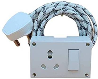 Icalsonic Anchor By Penasonic 1 Sockets Power Extension 8 m Cloth Cord, 16/20-ampere Anchor Socket/Switch and Plug 6 A Three Pin Socket