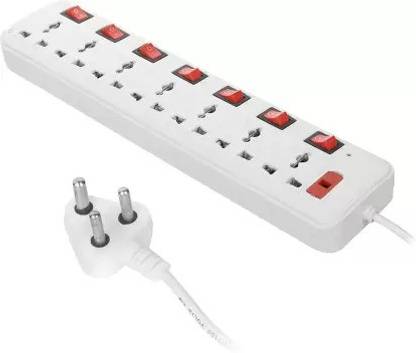 Fuzion Plus 10 Amp Extension Board 7+7 Multi Plug Power Strip 2 Meter Power Cord 7  Socket Extension Boards