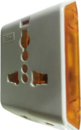 Abhijith Socket White & Yellow 10 A Three Pin Socket