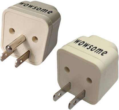 WOWSOME Universal Adapter 2 & 3 Prong Grounded (Type A & Type-B Combo) India to USA, Japan, Canada, Philippines & More Travel Conversion Plug (Pack of 2 Different Plug) 10 A Three Pin Socket