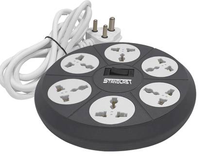 STANDLAST Extension Cord 10 AMP 6-Socket Surge Protector Spike Guard with Multi Plug cord 10 A Three Pin Socket