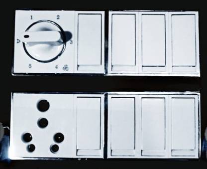 BAHUL Black and white modular switches board 6 A Single Pin Socket