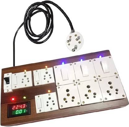 Icalsonic Three 6 Amp and 16 Amp Socket, Switch Led light 4 meter wire 16 Amp plug 20 A Five Pin Socket
