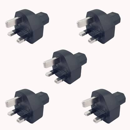 MX UK BS1363 Male Plug to IEC320 C13 Connector Adapter with Fuse (Pack of 5) 13 A Three Pin Socket