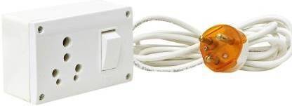 HI-PLASST 1 Socket 16A Power Extension Box For Refrigrator, Washing Machine,Microwave,etc with Heavy 3-Core Cable & Premium 16A 3-Pin Plug (6 yrd) 16 A Single Pin Socket