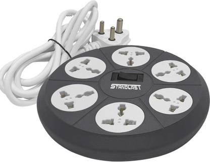 STANDLAST Extension Cord 10 AMP 6-Socket Surge Protector Spike Guard with Multi Plug cord 10 A Three Pin Socket