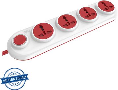 GM 3253 I-Croft 4+1 Power Strip with Master Switch, Indicator, Safety Shutter & 4 International Sockets. 10 A Three Pin Socket