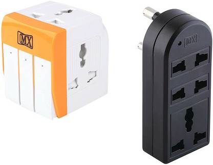 MX 3 PIN -1 Socket + 2 PIN -2Universal Socket Adapter + 3-in-1 Universal Multi-Plug 15 A Three Pin Socket