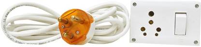 HI-PLASST 1 Socket 16A Power Extension Box For Refrigrator, Washing Machine,Microwave,etc with Heavy 3-Core Cable & Premium 16A 3-Pin Plug (2 mtr Cable) 16 A Three Pin Socket