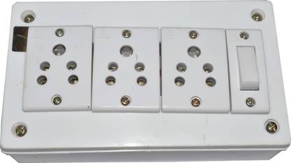 SPelectronic HEAVY DUTY ELECTRIC SWITCH BOARD ( 3 ANCHOR SOCKET 1 ANCHOR SWITCH ) 6 A Five Pin Socket
