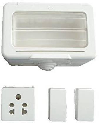 E-DAMEN C&Selectric Polyvinyl Chloride 4 Module Gang Box with 2 6A Switch & 1 6A Socket 6 A One Way Electrical Switch