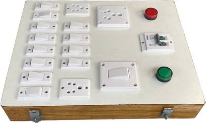 SAIFPRO Wooden Electric Board 13 Switch 3 Socket & 1 Double MCP 2 Indicators 15 A Four Way Electrical Switch