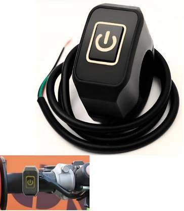Autozap Motorcycle Handlebar Switch ATV Handlebar Light Switch Push Button Waterproof 32 A One Way Electrical Switch