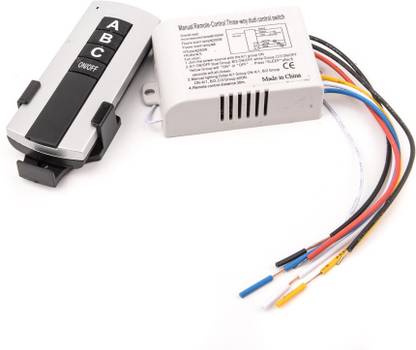 ACCESSOREEZ ABCD 4 Way Wireless Remote Control Switch Four Way IR RF Switch for Light & Fan 10 A Four Way Electrical Switch