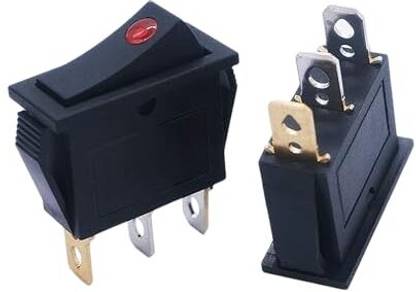 Istri Rocker Switch (Control electrical)3 Pin Red LED Light SPST ON/OFF Rocker Switch 15 A One Way Electrical Switch