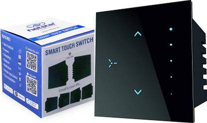 Netstar Smart WiFi Touch Fan Regulator (Black) | Netstar App & Smart Life App, Alexa | 10 A Four Way Electrical Switch