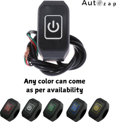 Autozap Motorcycle Handlebar Switch ATV Handlebar Light Switch Push Button Waterproof 32 A One Way Electrical Switch